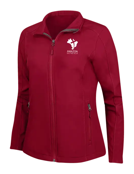Red Womens Core Soft Shell Jacket w/Amazon Outreach Logo