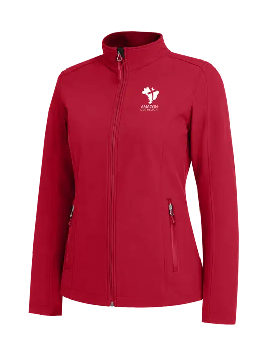 Red Womens Core Soft Shell Jacket w/Amazon Outreach Logo