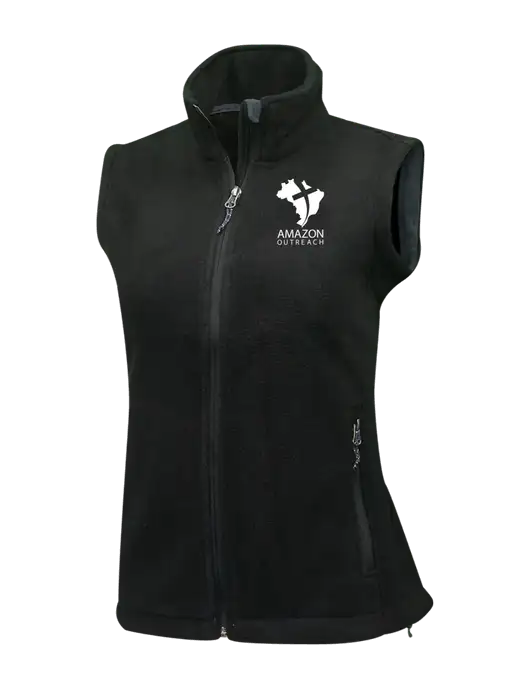 Womens Black Fleece Vest w/Amazon Outreach Logo