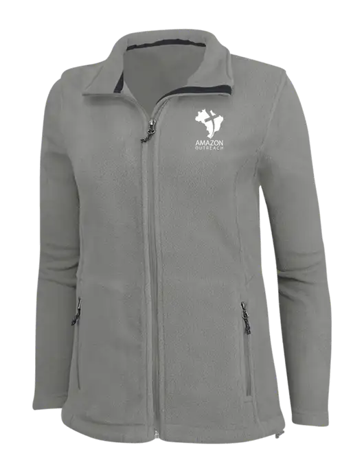 Womens Medium Grey Fleece Jacket w/Amazon Outreach Logo