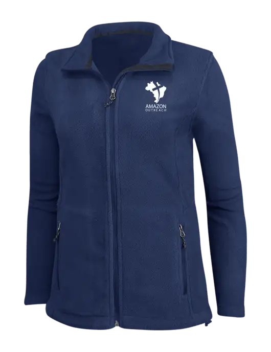 Womens Navy Fleece Jacket w/Amazon Outreach Logo