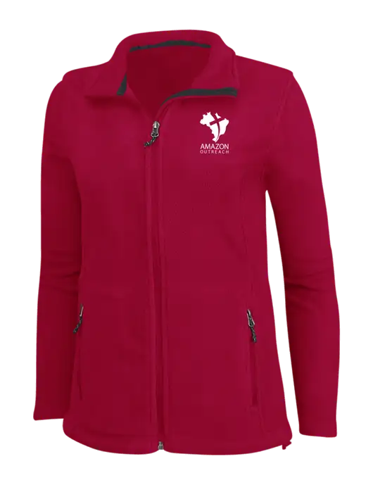 Womens Red Fleece Jacket w/Amazon Outreach Logo
