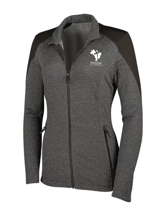 Medium Grey Heather Womens Grid Fleece Jacket w/Amazon Outreach Logo