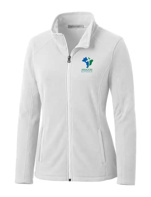 White Womens Microfleece Jacket w/Amazon Outreach Logo