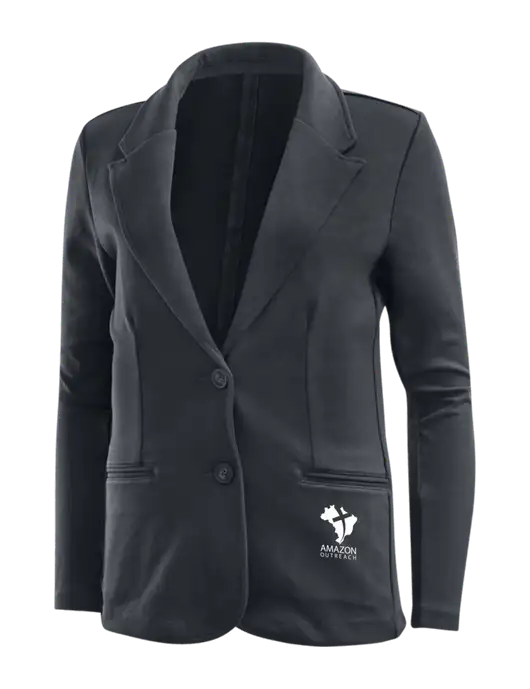 Charcoal Grey Womens Knit Blazer w/Amazon Outreach Logo