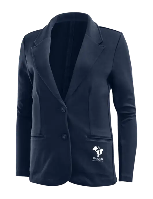 Deep Navy Womens Knit Blazer w/Amazon Outreach Logo