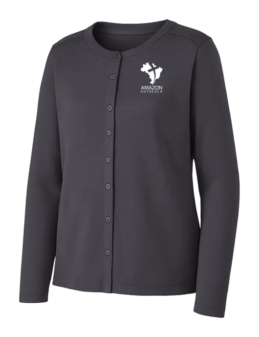 Grey Smoke Womens Concept Stretch Button-Front Cardigan Sweater w/Amazon Outreach Logo