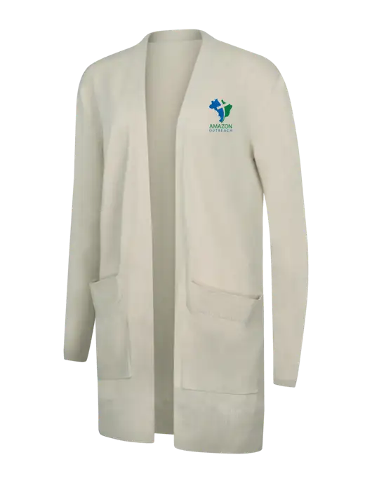 Mercer+Mettle Womens Ivory Open Front Cardigan Sweater w/Amazon Outreach Logo