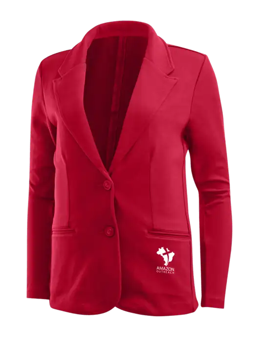 Rich Red Womens Knit Blazer w/Amazon Outreach Logo