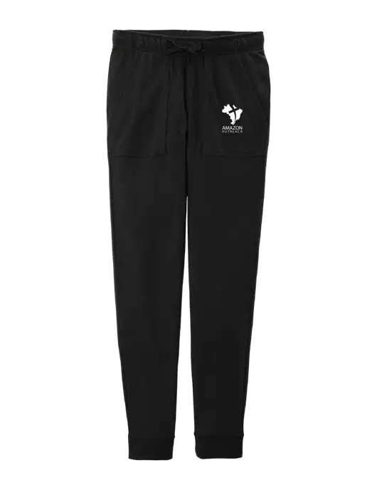 Womens Posicharge Tri-blend Wicking Black Triad Solid Fleece Jogger w/Amazon Outreach Logo